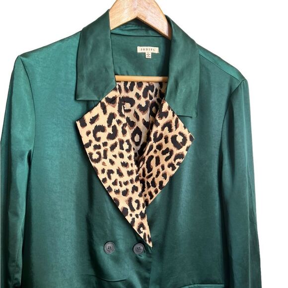 JODIFL Green and Leopard Blazer Size Large - Picture 2 of 7